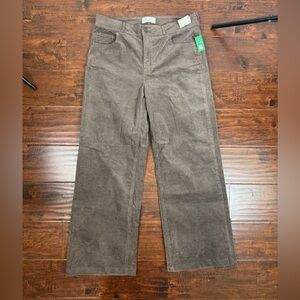 NWT Tall Gap High Rise Stride Corduroy Pants, 16T/33T Full Length Wide Leg Jeans